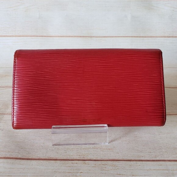 Authentic Louis Vuitton Epi Sarah Long Wallet Red Rouge Portefeuille Leather - Picture 3 of 16